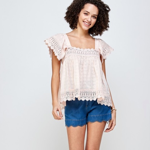 Kari’s Fashion Tops 37 Womens Bohemian Blush Lace Top Nwt Poshmark